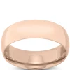 Rose Gold Polished Rounded Comfort Fit 7mm Band 14K Discount