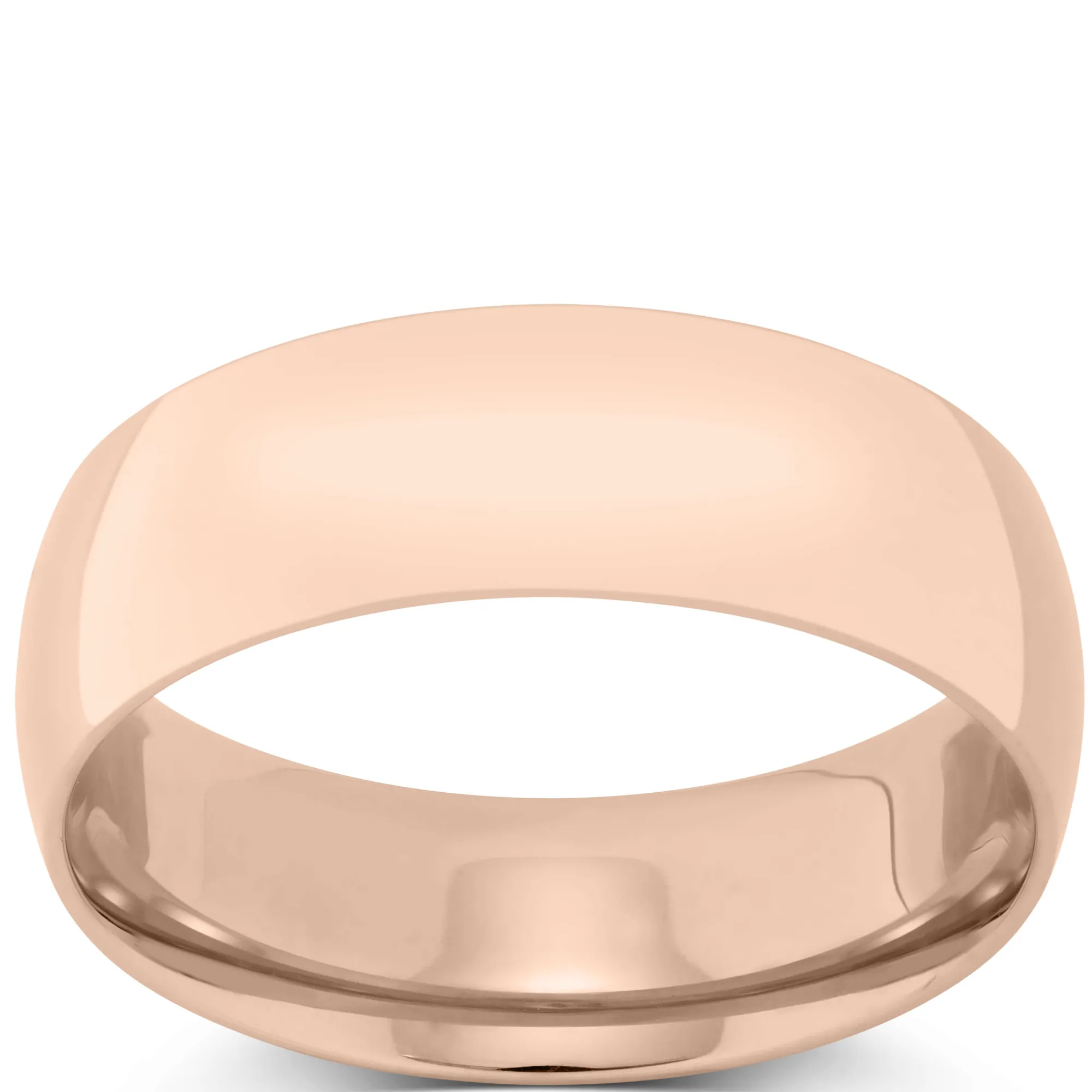 Rose Gold Polished Rounded Comfort Fit 7mm Band 14K Discount