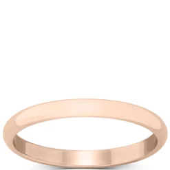 Rose Gold Polished Rounded 2mm Band 14K Discount