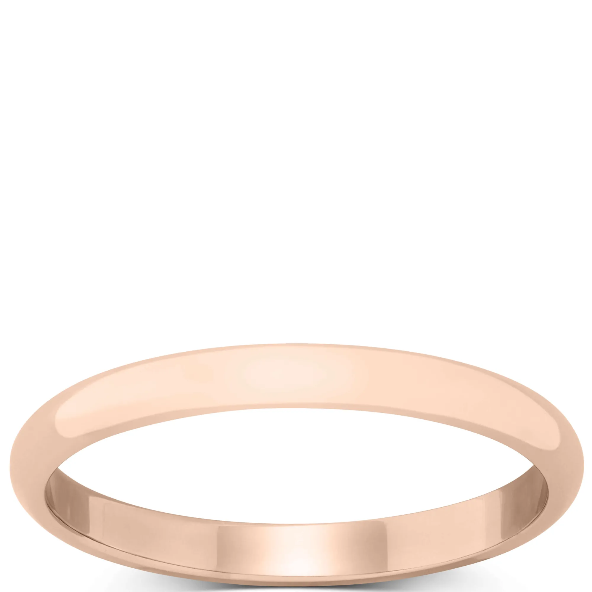 Rose Gold Polished Rounded 2mm Band 14K Discount