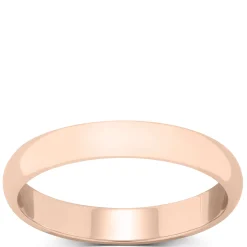 Rose Gold Polished Rounded 3mm Band 14K Best