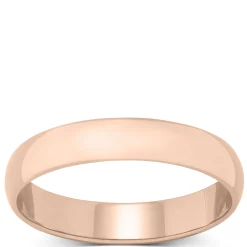 Rose Gold Polished Rounded 4mm Band 14K New