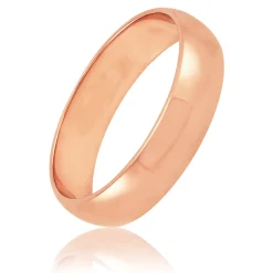 Rose Gold Polished Rounded 5mm Band 14K Discount