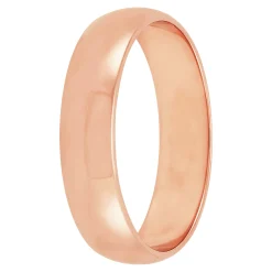 Rose Gold Polished Rounded 5mm Band 18K Discount