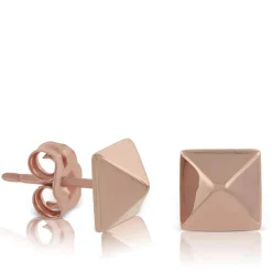 Rose Gold Pyramid Earring 14K Discount