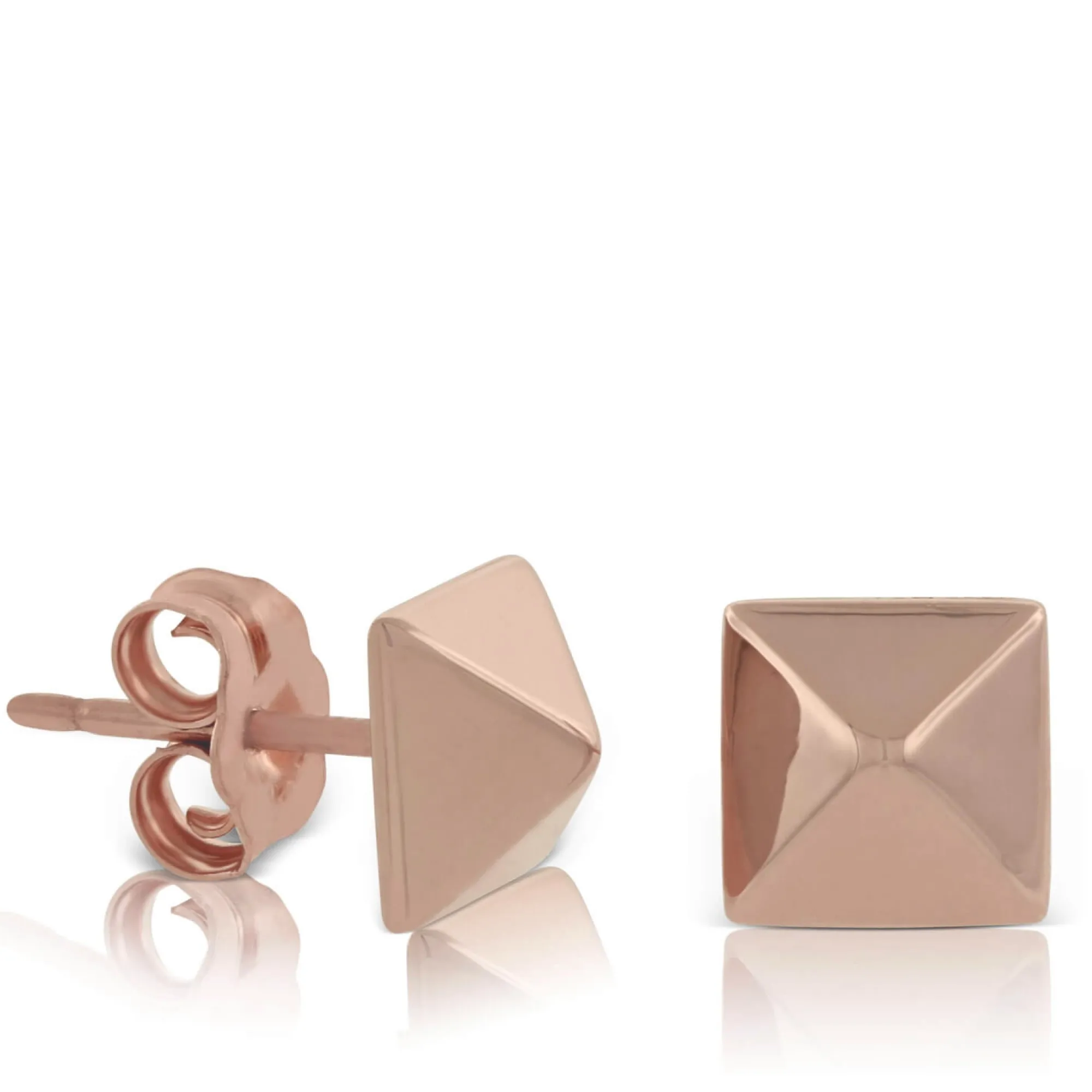 Rose Gold Pyramid Earring 14K Discount