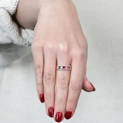Rose Gold Rainbow Sapphire & Diamond Ring 14K New