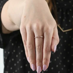 Rose Gold Scalloped Diamond Band 14K Online