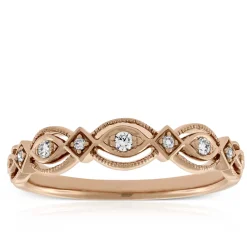 Rose Gold Scalloped Diamond Band 14K Online