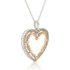 Rose Gold Two-Tone Diamond Heart Necklace 14K Clearance