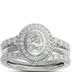 Round and Baguette Diamond Ring Enhancer in 14K White Gold Online
