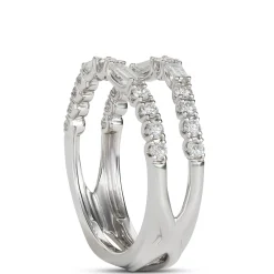 Round and Baguette Diamond Ring Enhancer in 14K White Gold Online