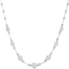 Round Cluster Diamond Necklace, 14K White Gold