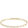 Round Diamond Bangle, 14K Yellow Gold New