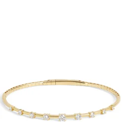 Round Diamond Bangle, 14K Yellow Gold New