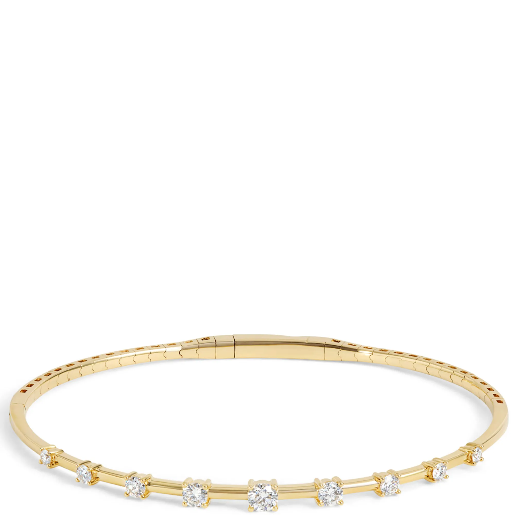 Round Diamond Bangle, 14K Yellow Gold New