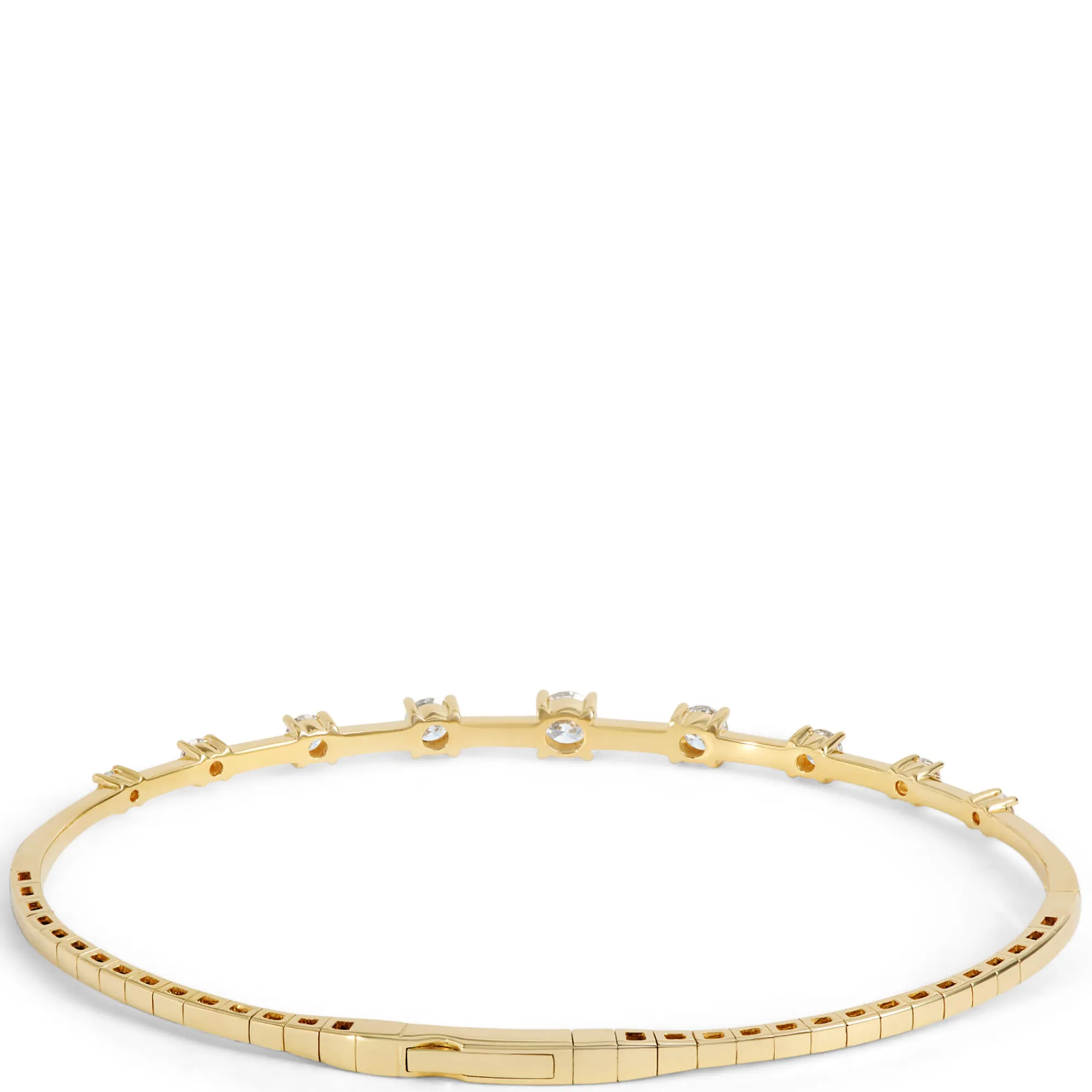 Round Diamond Bangle, 14K Yellow Gold New