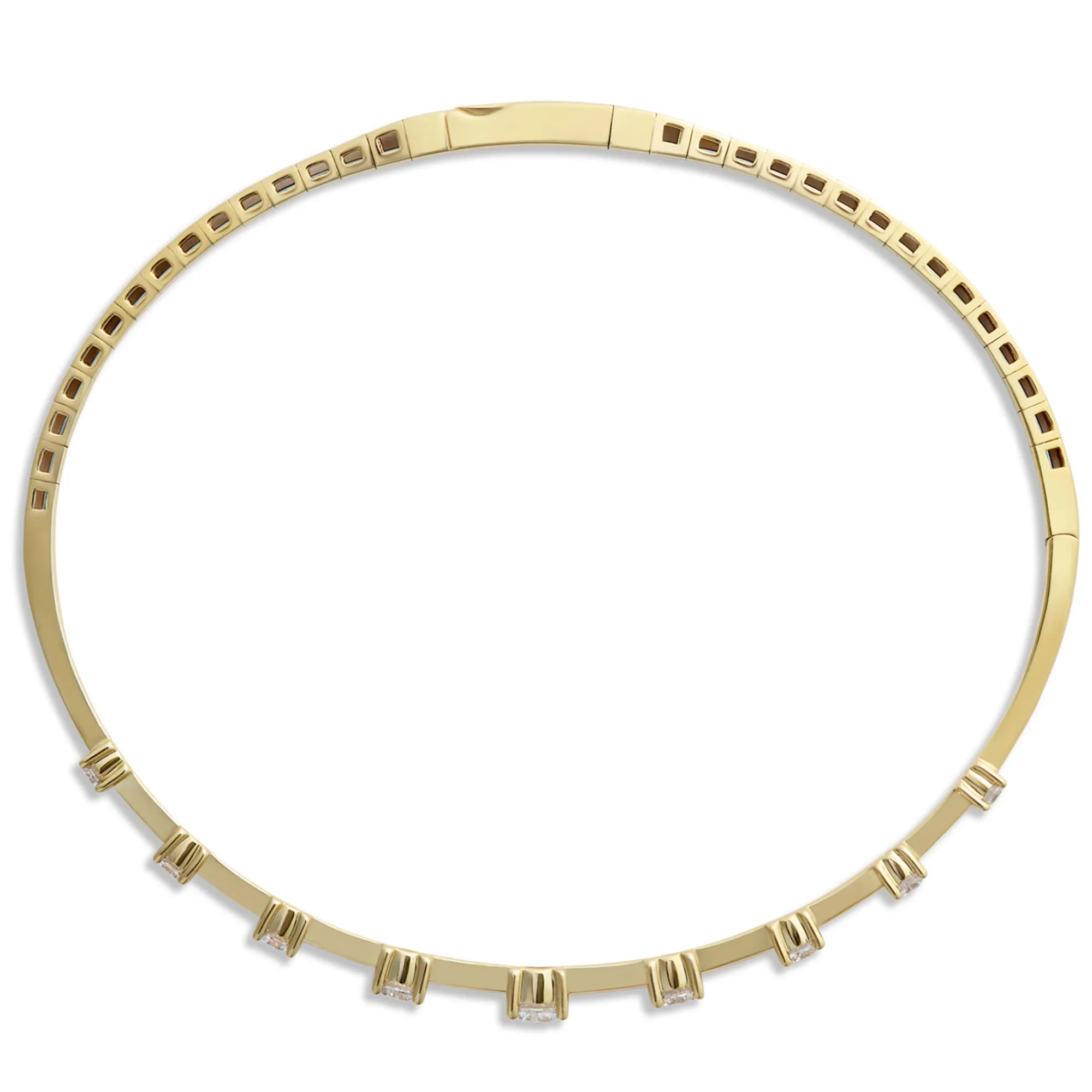 Round Diamond Bangle, 14K Yellow Gold New