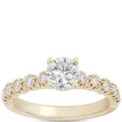 Round Diamond Engagement Ring in 14K Yellow Gold Clearance