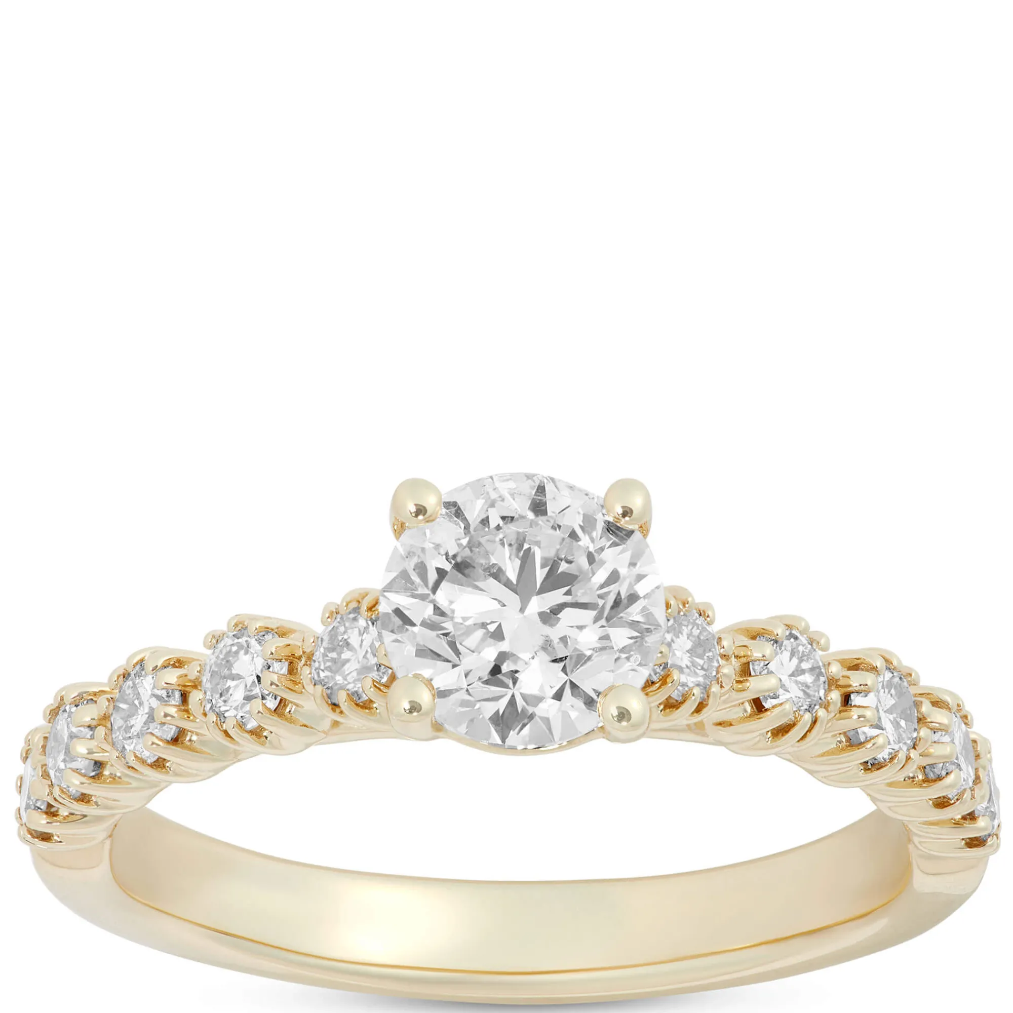 Round Diamond Engagement Ring in 14K Yellow Gold Clearance