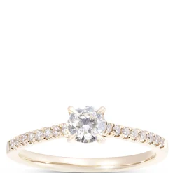 Round Diamond Engagement Ring, ½ Carat Total Weight, 14K Yellow Gold Best