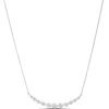 Round Diamond in Graduated Sizes Necklace, 18K White Gold Clearance