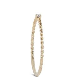 Round Diamond Promise Ring, 14K Yellow and White Gold Hot