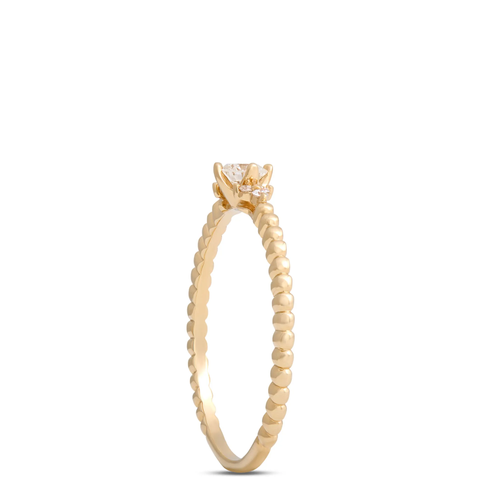 Round Diamond Ring, 14K Yellow Gold Best