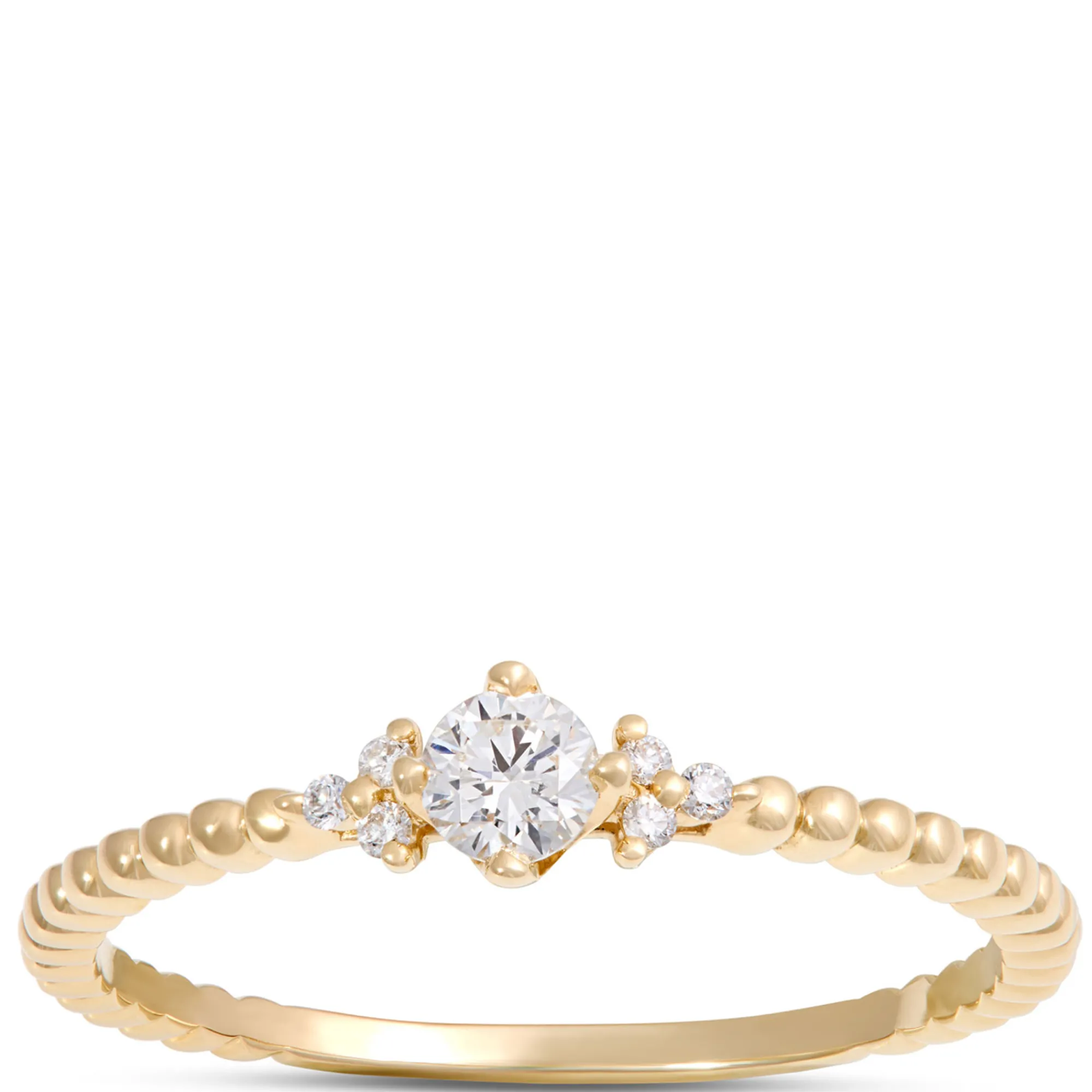 Round Diamond Ring, 14K Yellow Gold Best