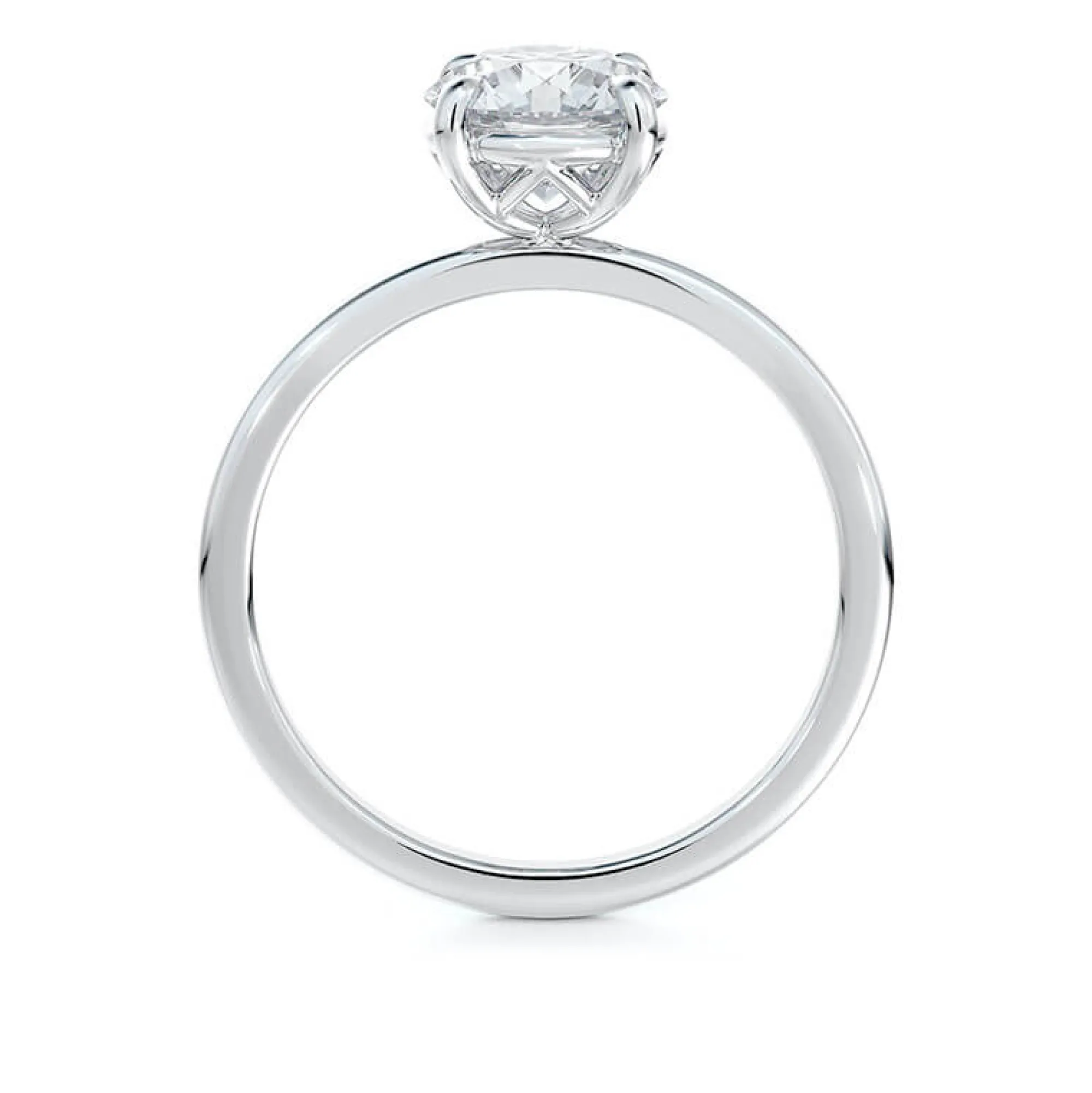 Round Diamond Solitaire Ring, 18K White Gold Outlet