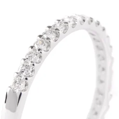 Round Diamond Wedding Band, 14K White Gold New