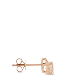 Round Morganite Studs, 14K Rose Gold Outlet