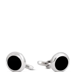 Round Onyx Cufflinks, Sterling Silver Online