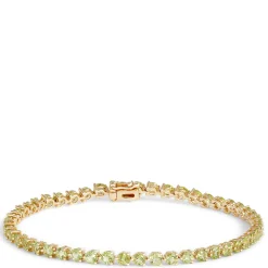 Round Peridot Bracelet, 14K Yellow Gold Outlet