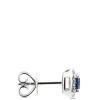 Round Sapphire and Diamond Stud Earrings, 14K White Gold Best