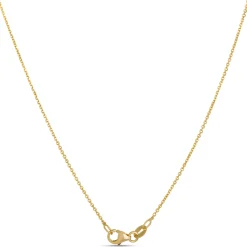 Round Sapphire Diamond Halo Pendant Necklace, 14K Yellow Gold New