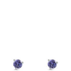 Round Tanzanite Studs, 14K White Gold Online