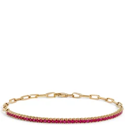 Ruby and Paperclip Link Bracelet, 14K Yellow Gold Best