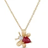 Ruby Bumble Bee Pendant, 14K Yellow Gold Outlet