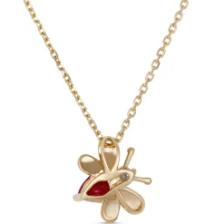 Ruby Bumble Bee Pendant, 14K Yellow Gold Outlet