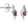 Ruby & Diamond Earrings 14K New