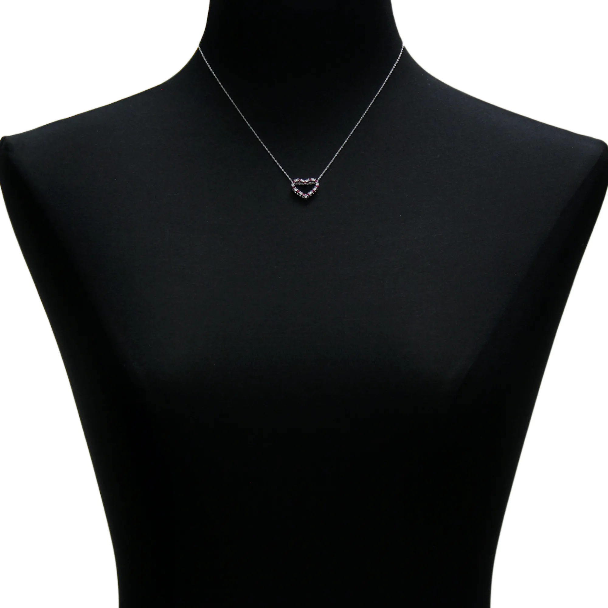 Ruby & Diamond Heart Pendant 14K