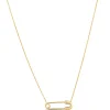 Safety Pin Gold Necklace, 14K Yellow Gold New