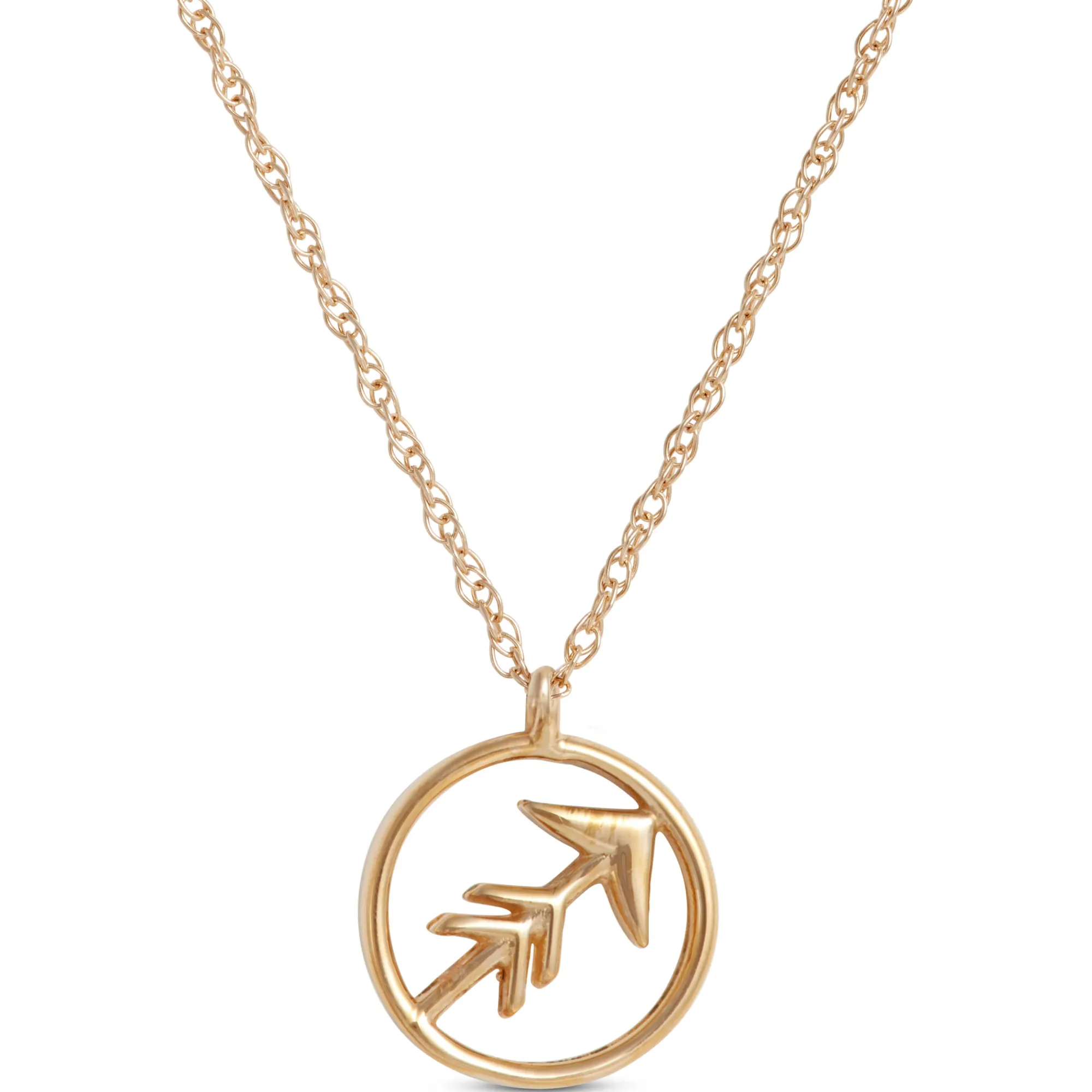 Sagittarius Zodiac Sign Pendant Necklace, 14K Yellow Gold Discount