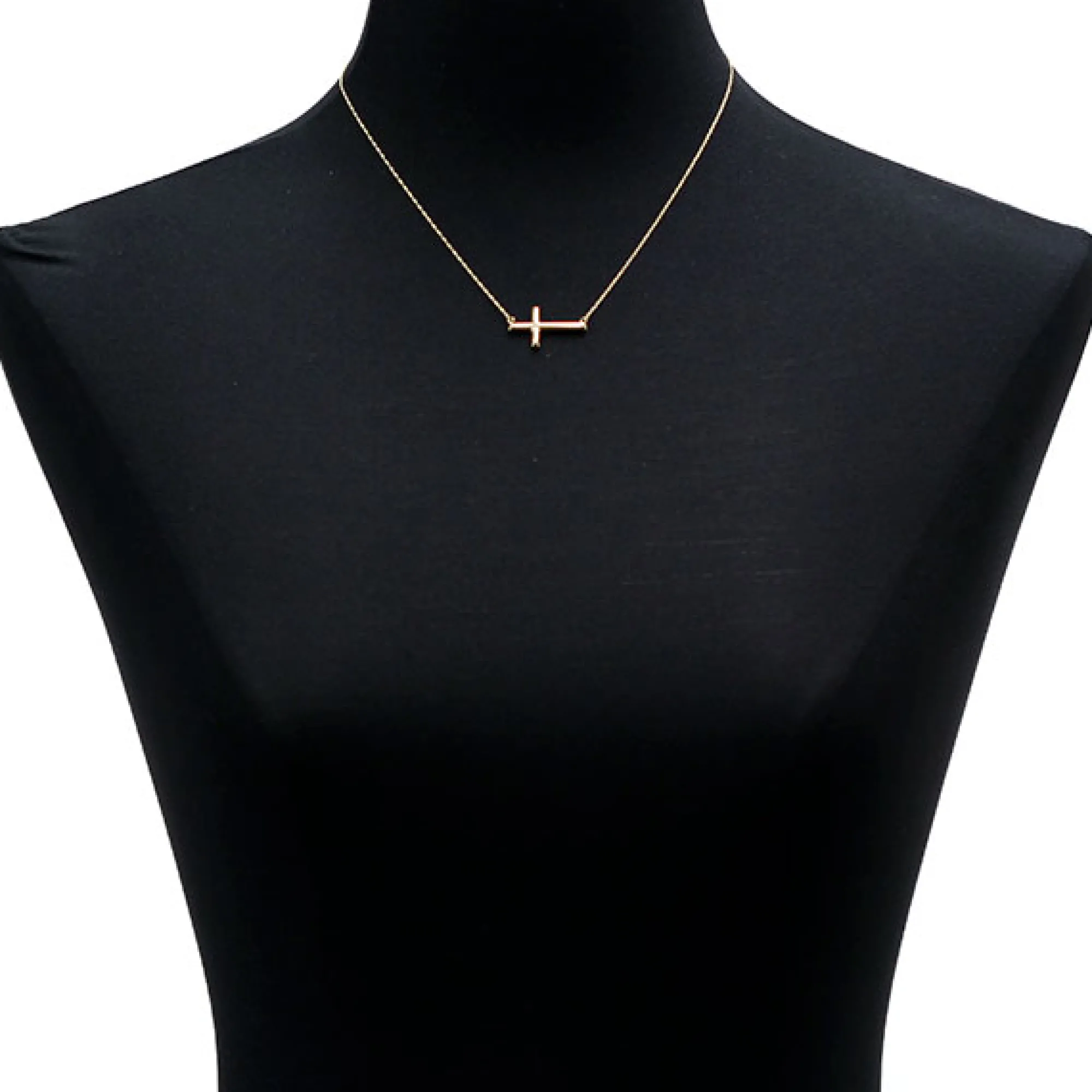 Sideways Cross Necklace 14K Discount