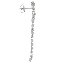 Silk Mesh Diamond Earrings, 14K White Gold Discount