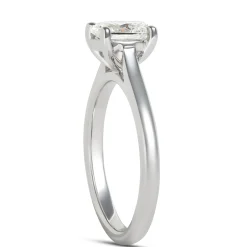 Solitaire Oval Diamond Engagement Ring, 14K White Gold Hot