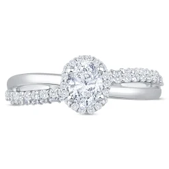 Split-Shank Oval Diamond Engagement Ring, 14k White Gold
