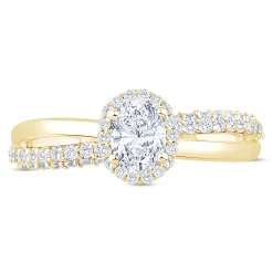 Split-Shank Oval Diamond Engagement Ring, 14k Yellow Gold Online