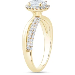 Split-Shank Oval Diamond Engagement Ring, 14k Yellow Gold Best